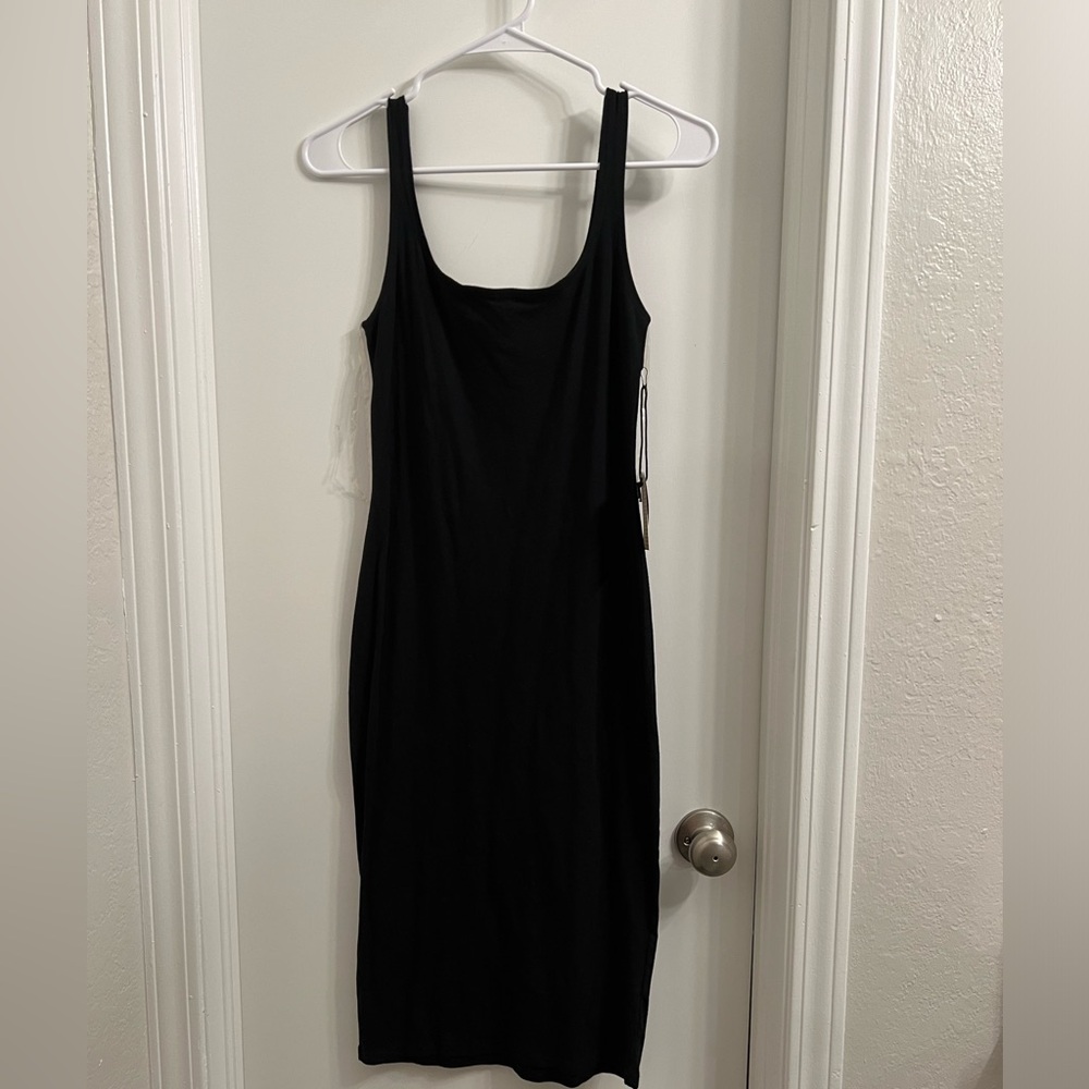 Plain black tank dress